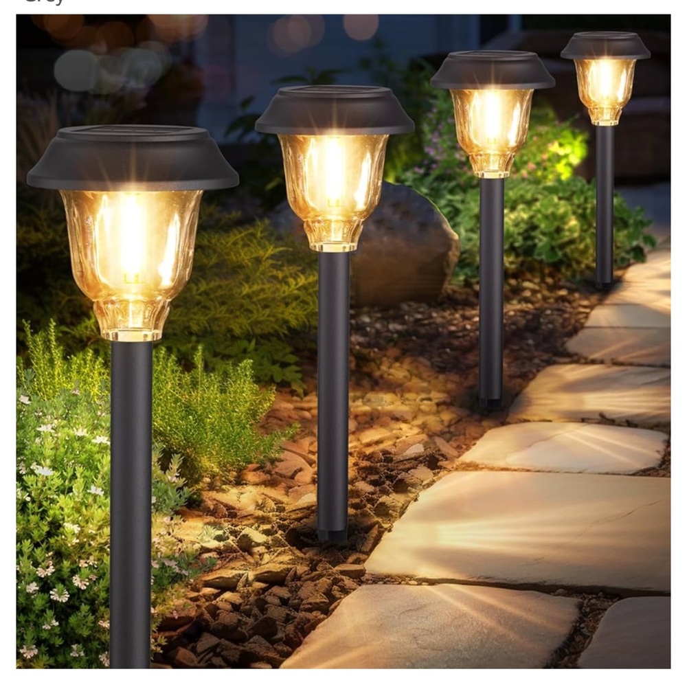 KEAOJI Solar Pathway Lights, 6 Pack Solar Lights Outdoor Waterproof